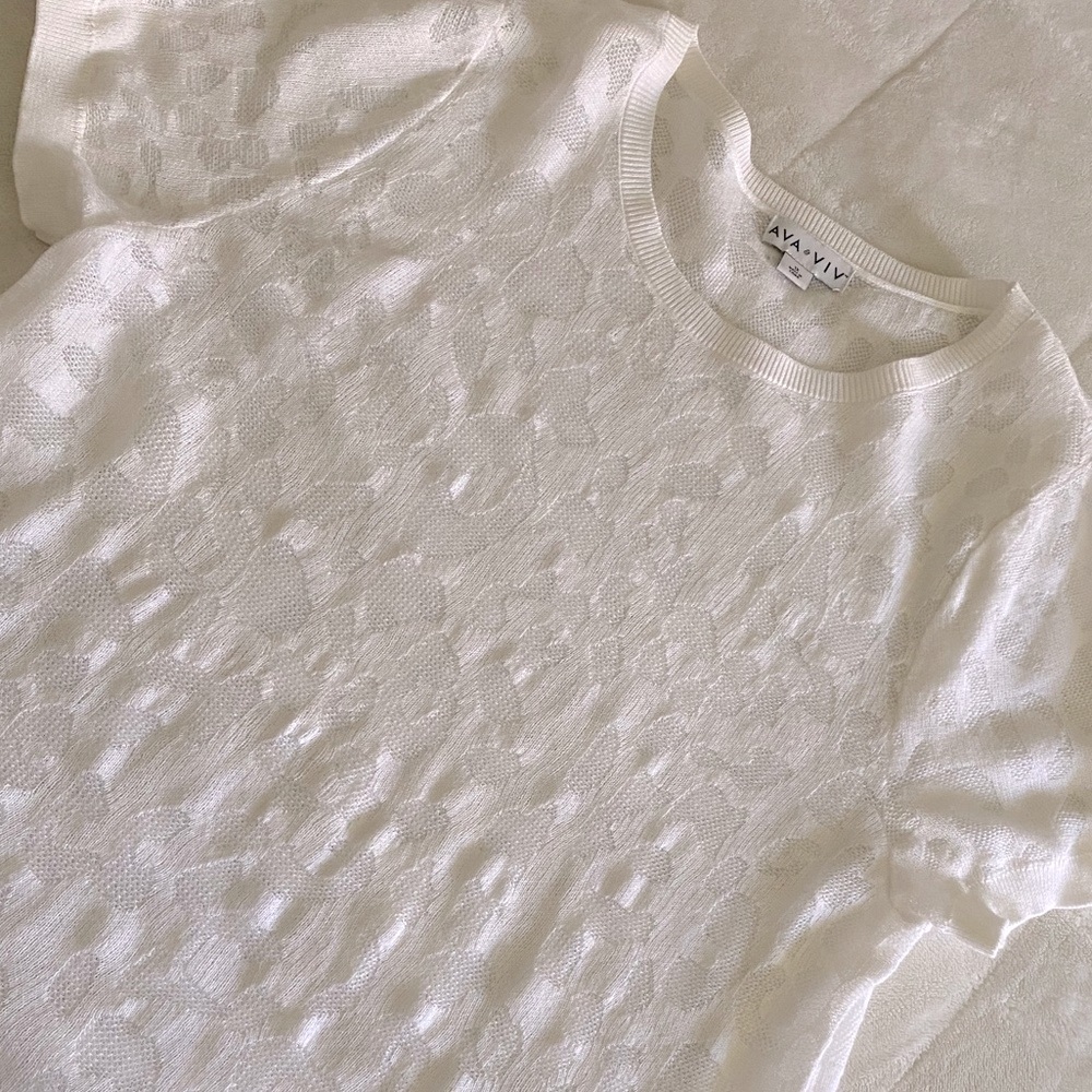 Bright white leopard blouse